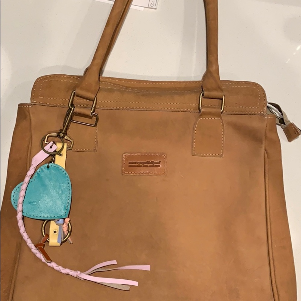 Distressed leather bag